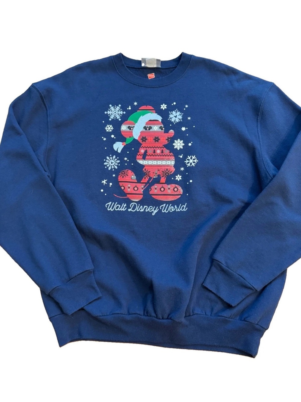 Walt Disney world authentic parks navy blue unisex sweatshirt size LG holiday